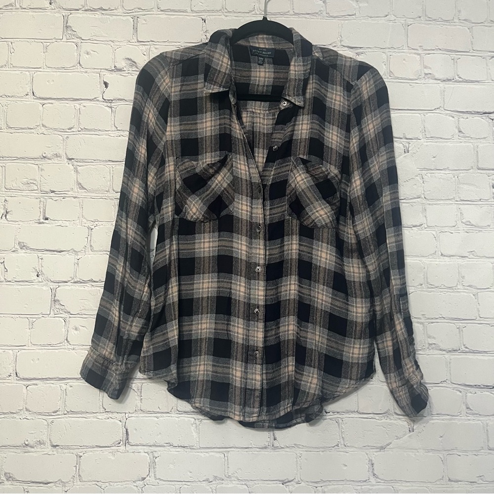 Lucky Brand Women’s Soft Modal Flannel Plaid Button Down Front Shirt Size Medium